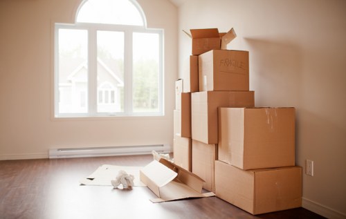 Man and van service moving boxes during a booked collection