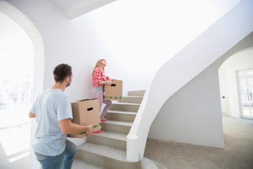 Professional office relocation team working in Greenwich streets